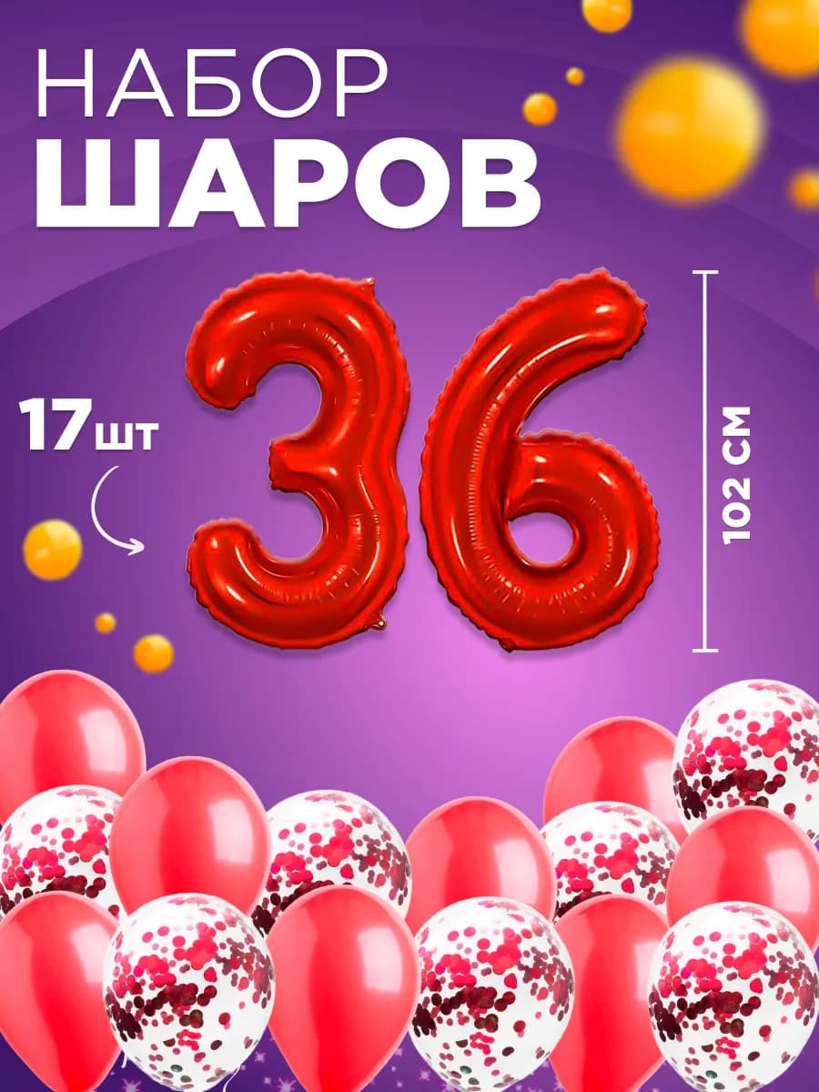 Набор шарики воздушные, фотозона на день рождения, 36 лет