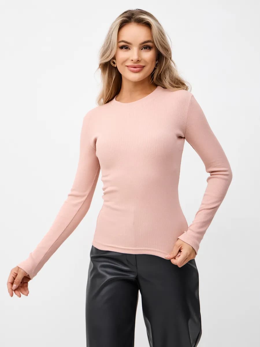 Лонгслив с длинным рукавом в рубчик