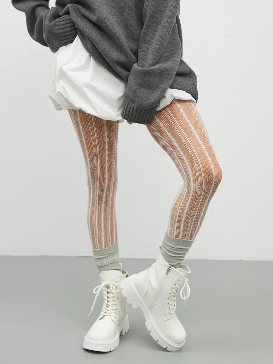 Колготки капроновые ажурные с рисунком