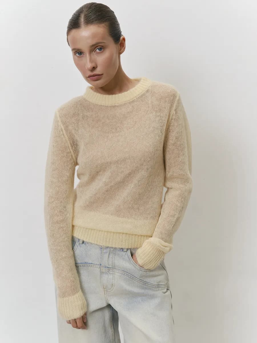 Джемпер тонкий прозрачный из мохера