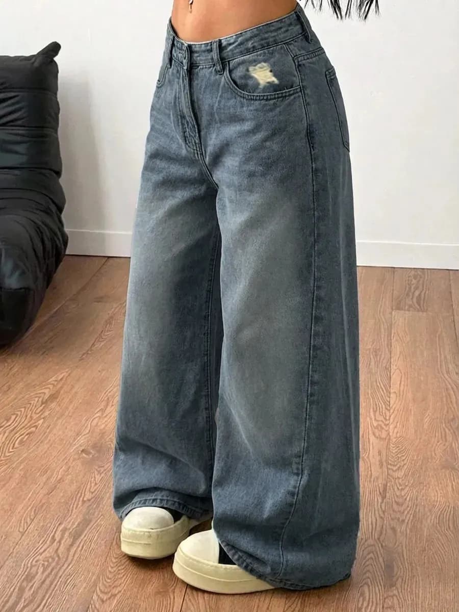 Джинсы бойфренды широкие багги женские