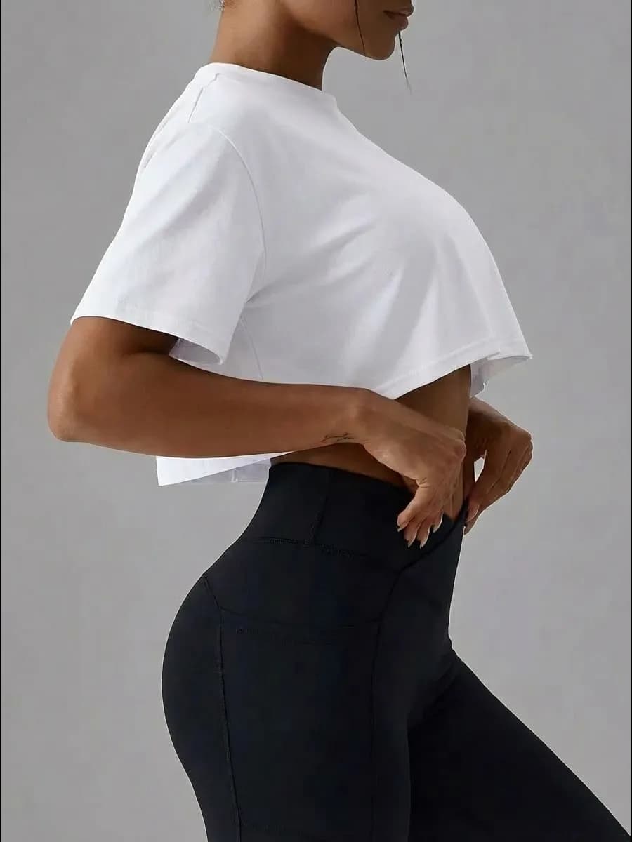 Футболка укороченная оверсайз - фото 1