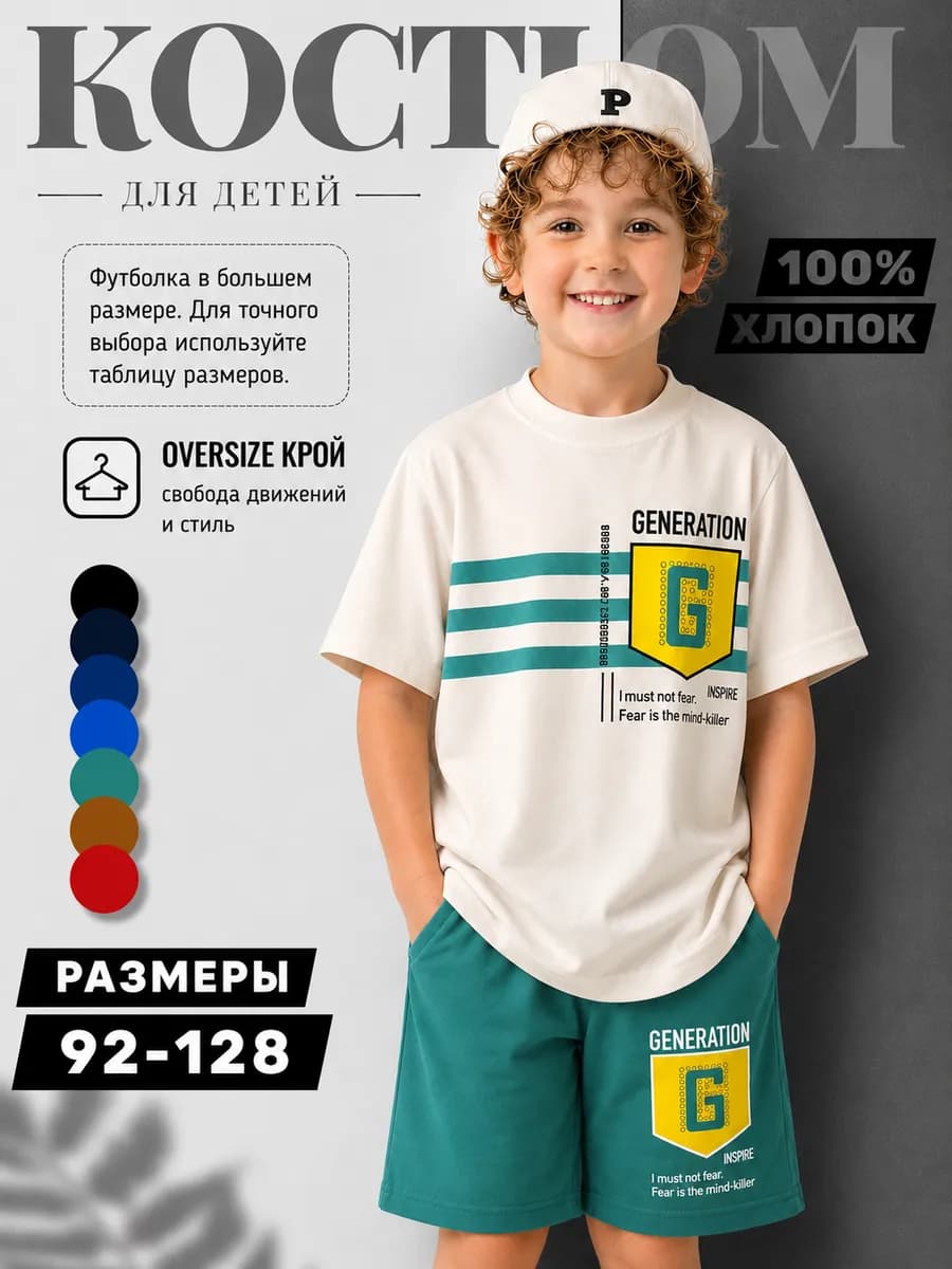 Костюм детский футболка с шортами