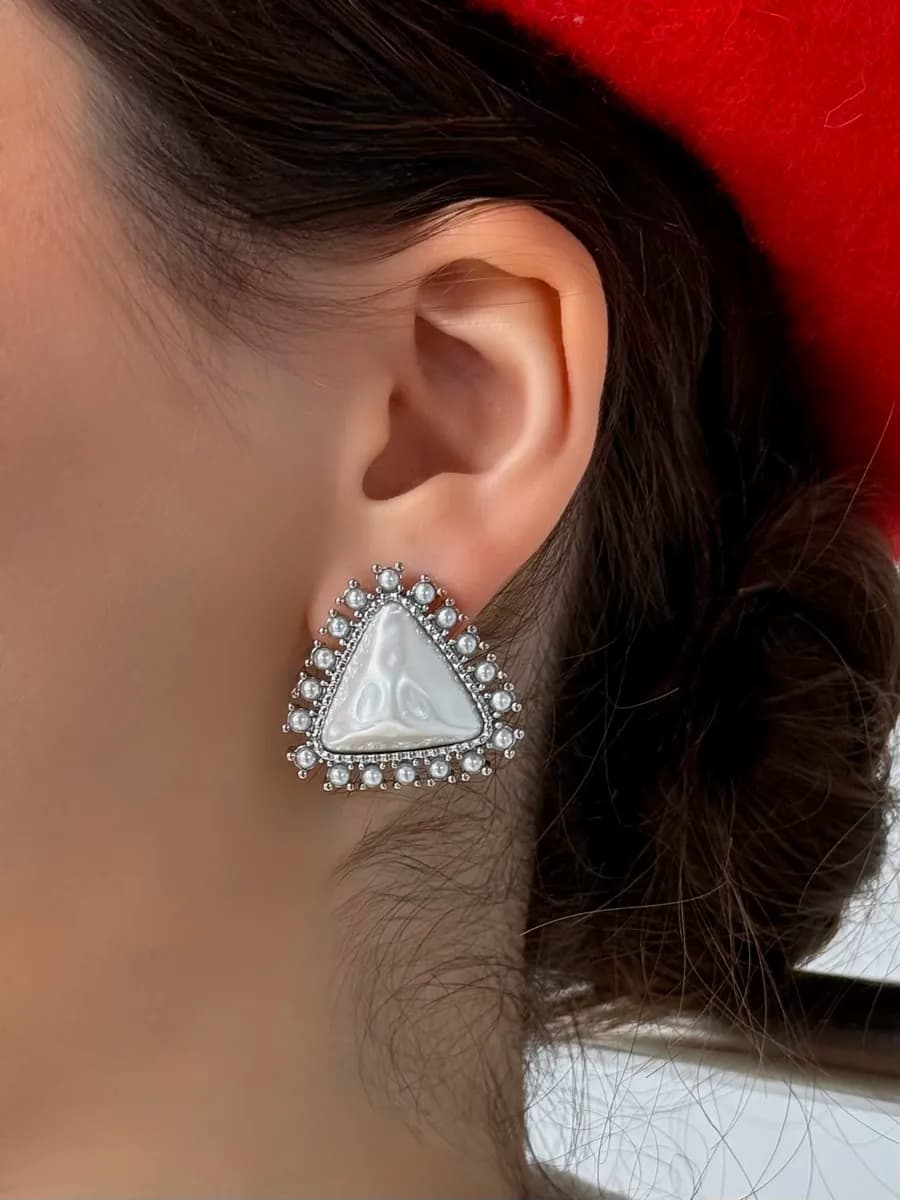 Серьги бижутерия с искусственным жемчугом крупные