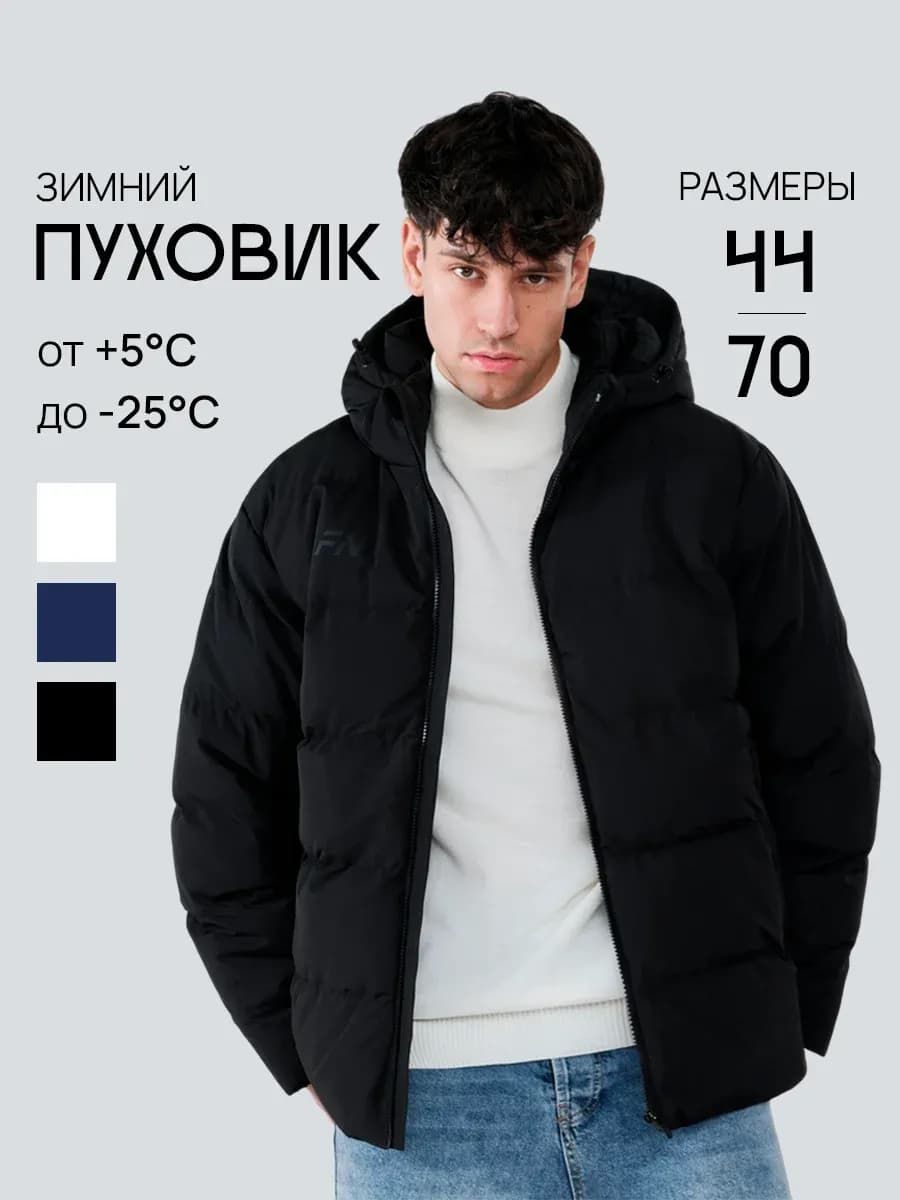 Пуховик зимний с капюшоном Куртка короткая