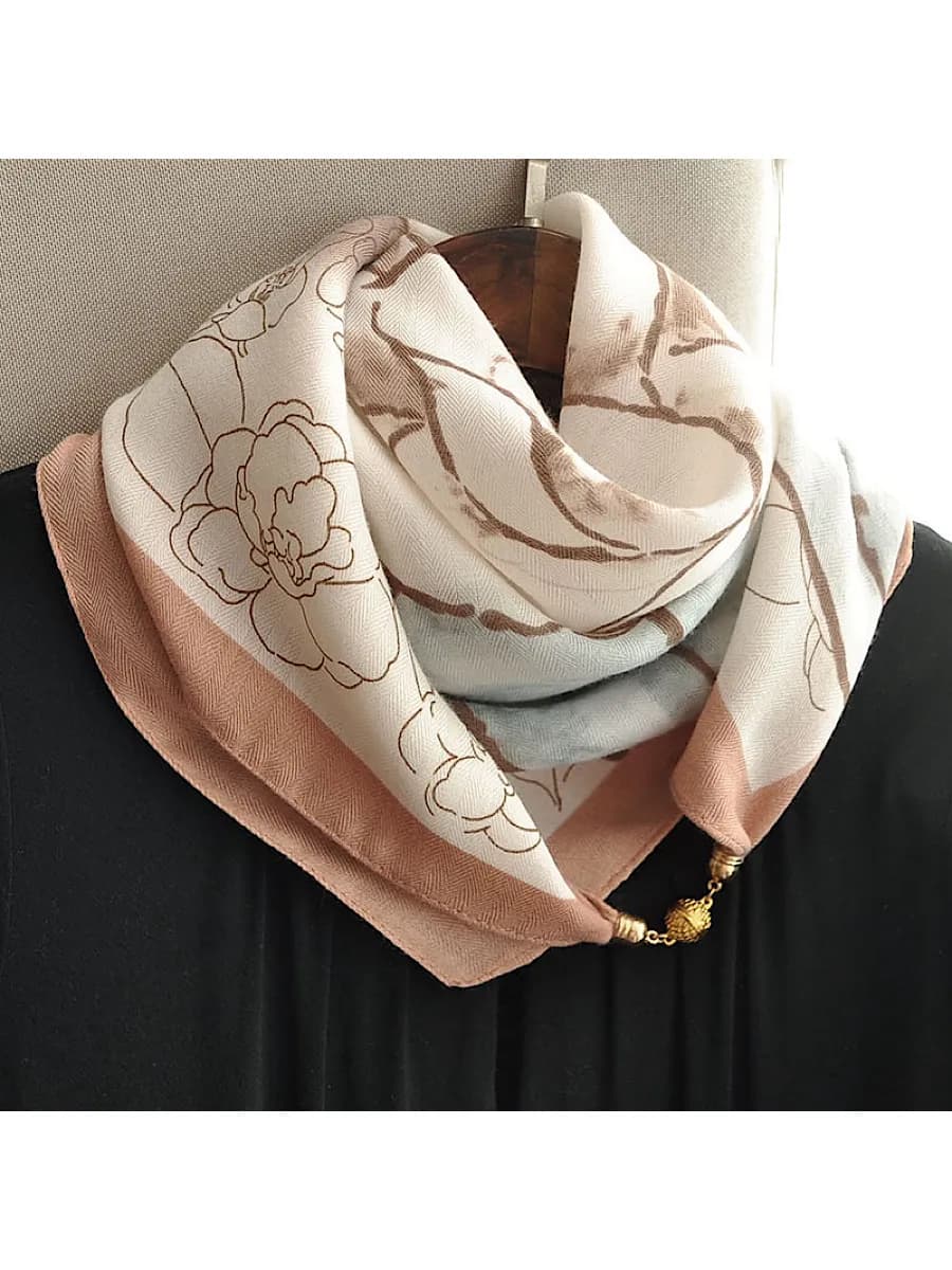 Платок на голову и шею осенний