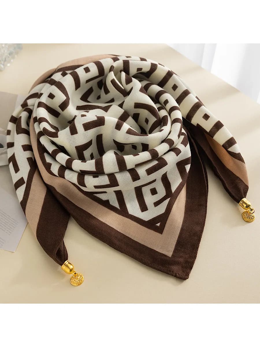 Платок на голову и шею осенний - фото 1