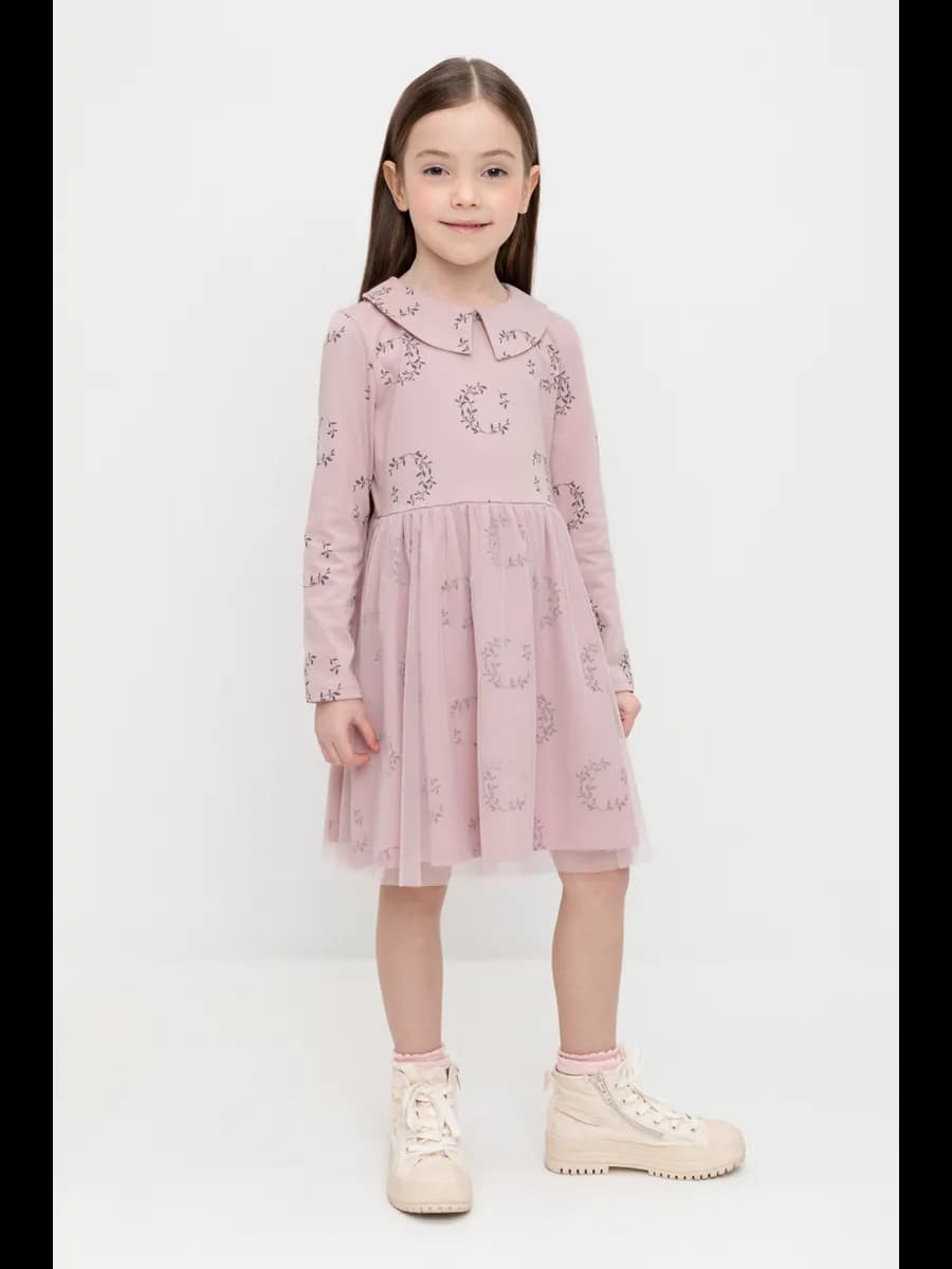 Платье для девочки с длинными рукавами на выпускной - фото 1