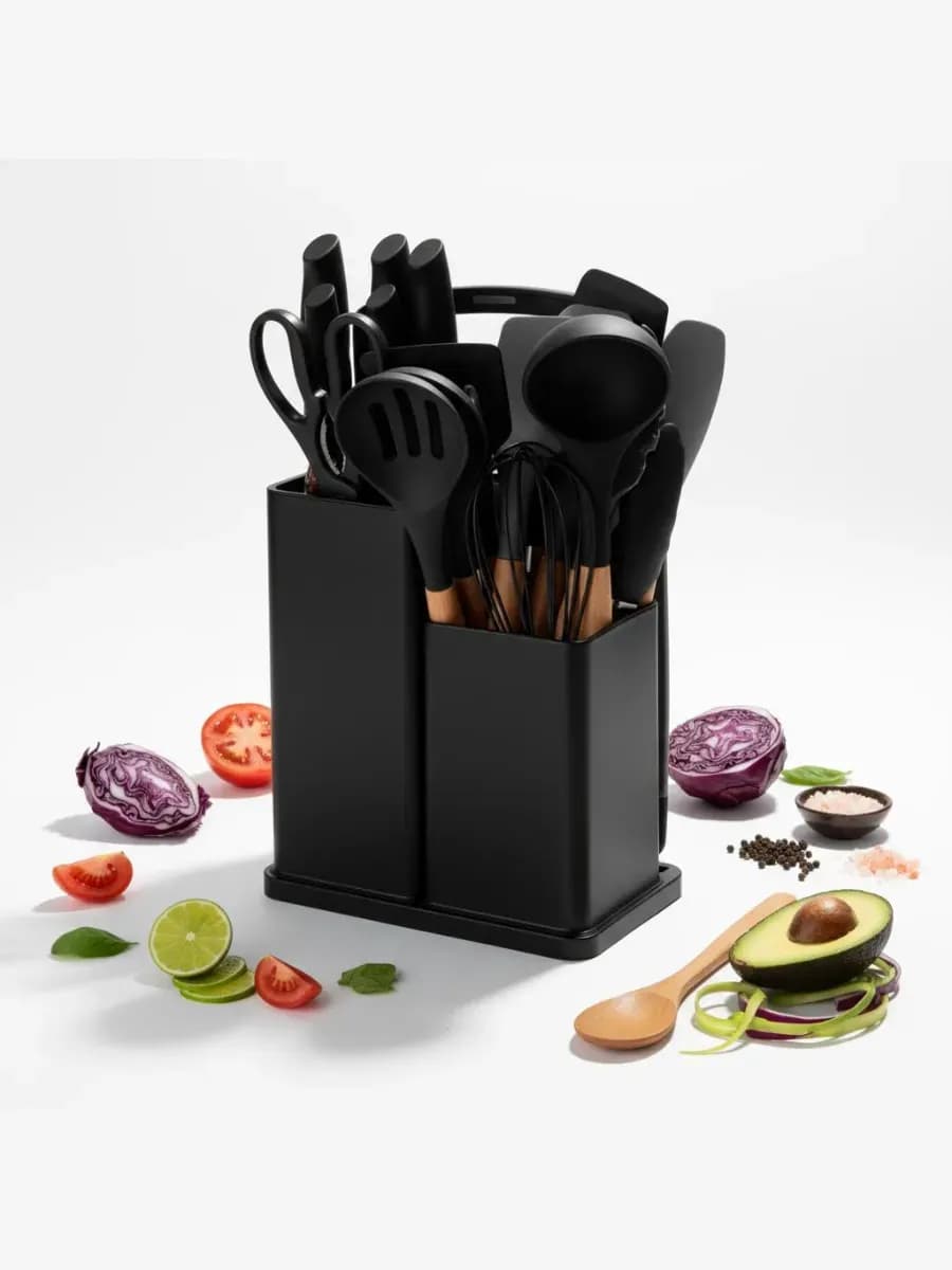 Набор кухонных принадлежностей 19 предметов с ножами