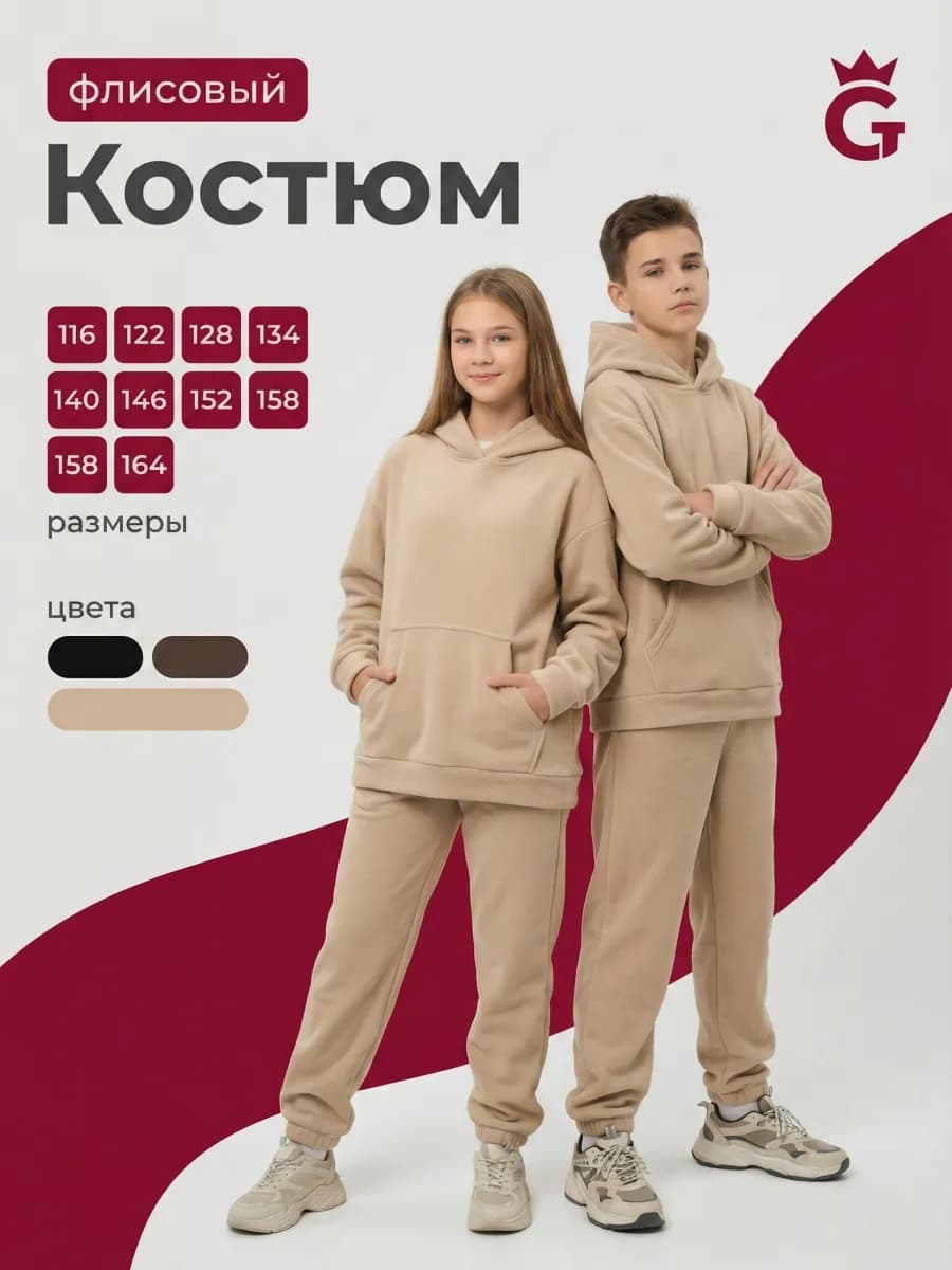 Спортивный костюм теплый с начесом