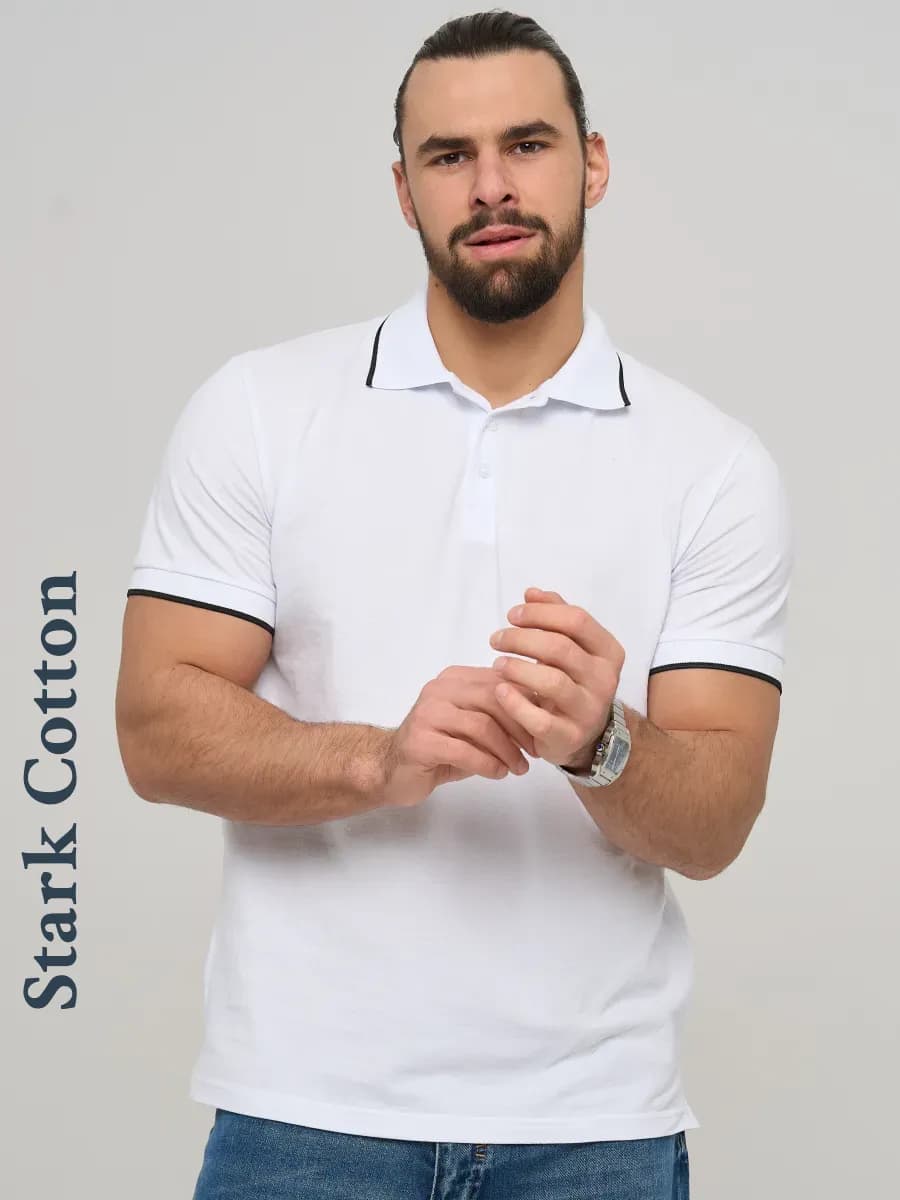 Футболка поло с коротким рукавом с полоской