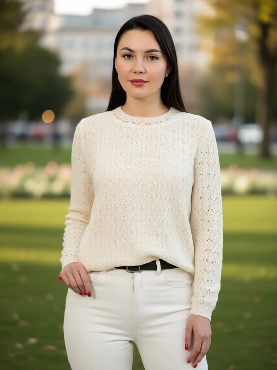 Джемпер тонкий ажурный трикотажный