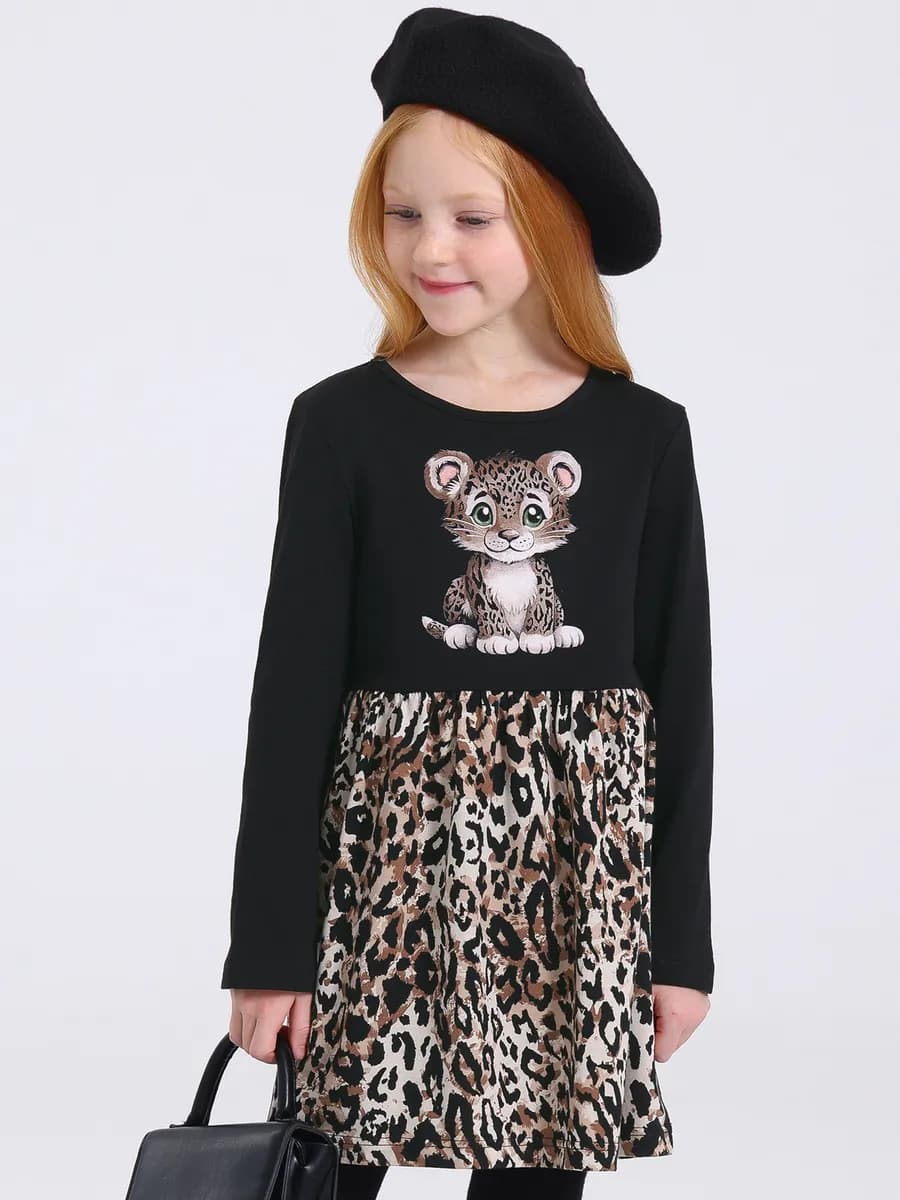 Платье в садик с длинным рукавом