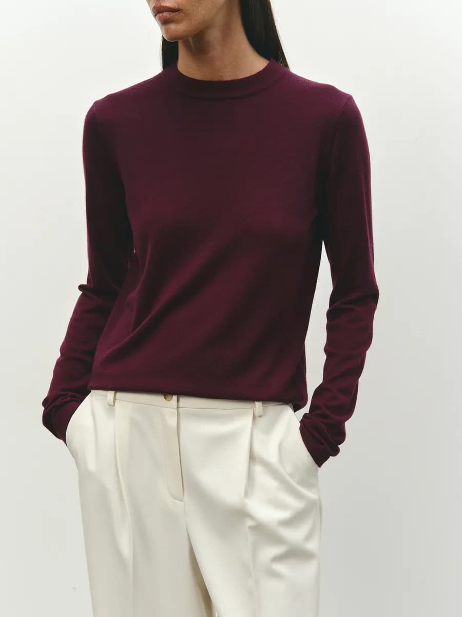 Джемпер вязаный тонкий с длинным рукавом