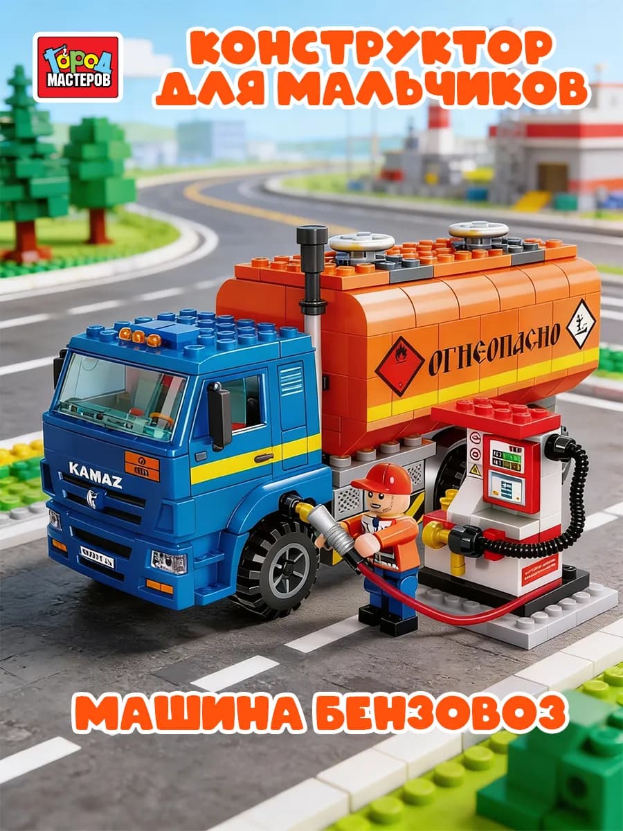 Конструктор для мальчиков Машина Бензовоз