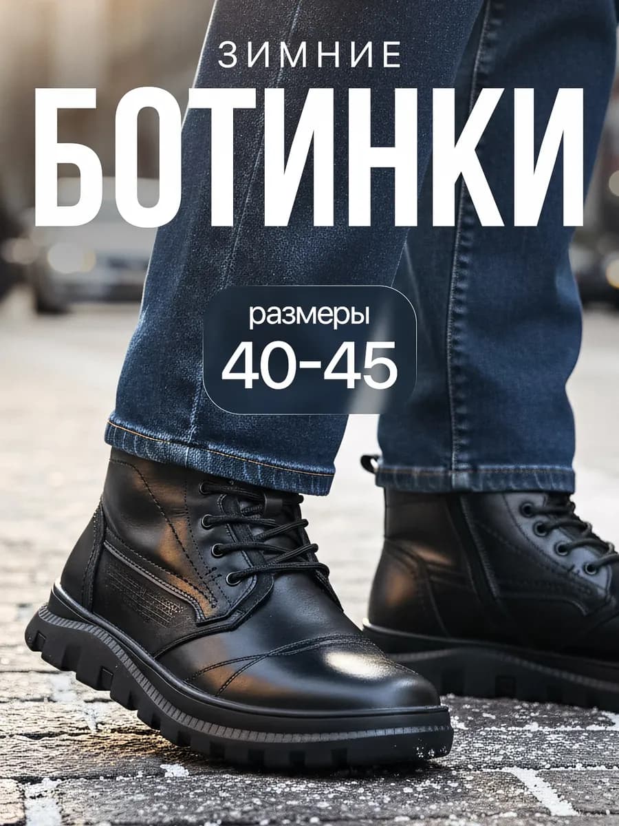 Ботинки зимние кожаные