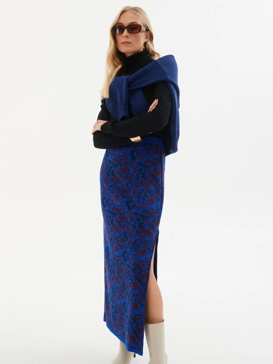 Юбка вязаная длинная с разрезом MAXI