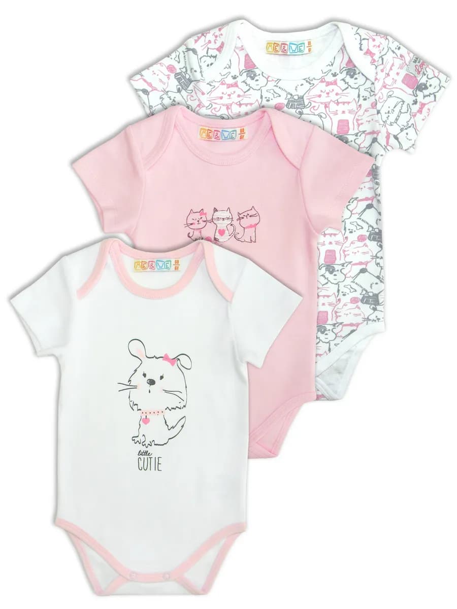 Боди для новорожденных девочек, 3 шт