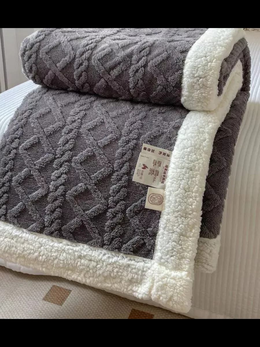 Плед велсофт, барашек, шерстяной плюшевый