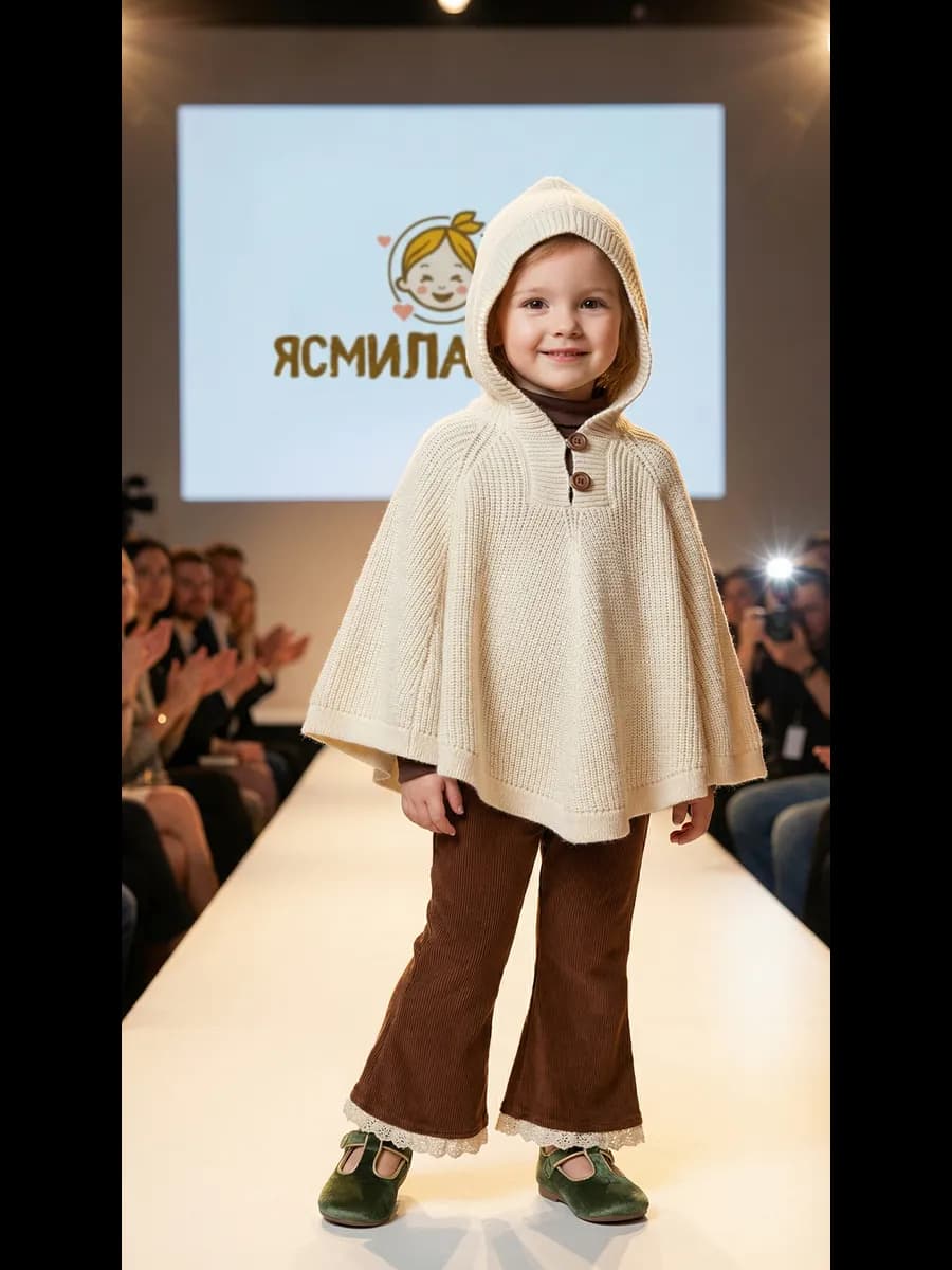 Кардиган накидка пончо для девочки