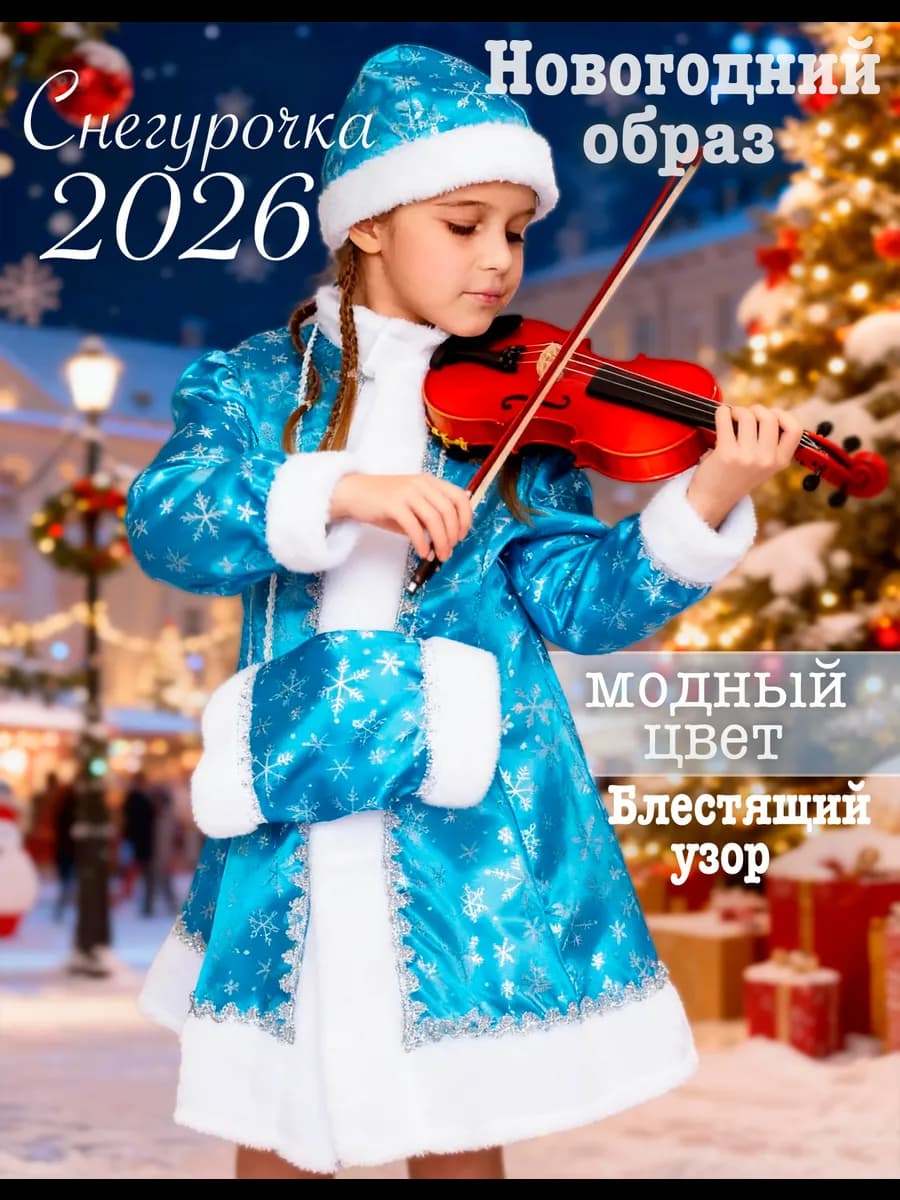 детский новогодний костюм снегурочки