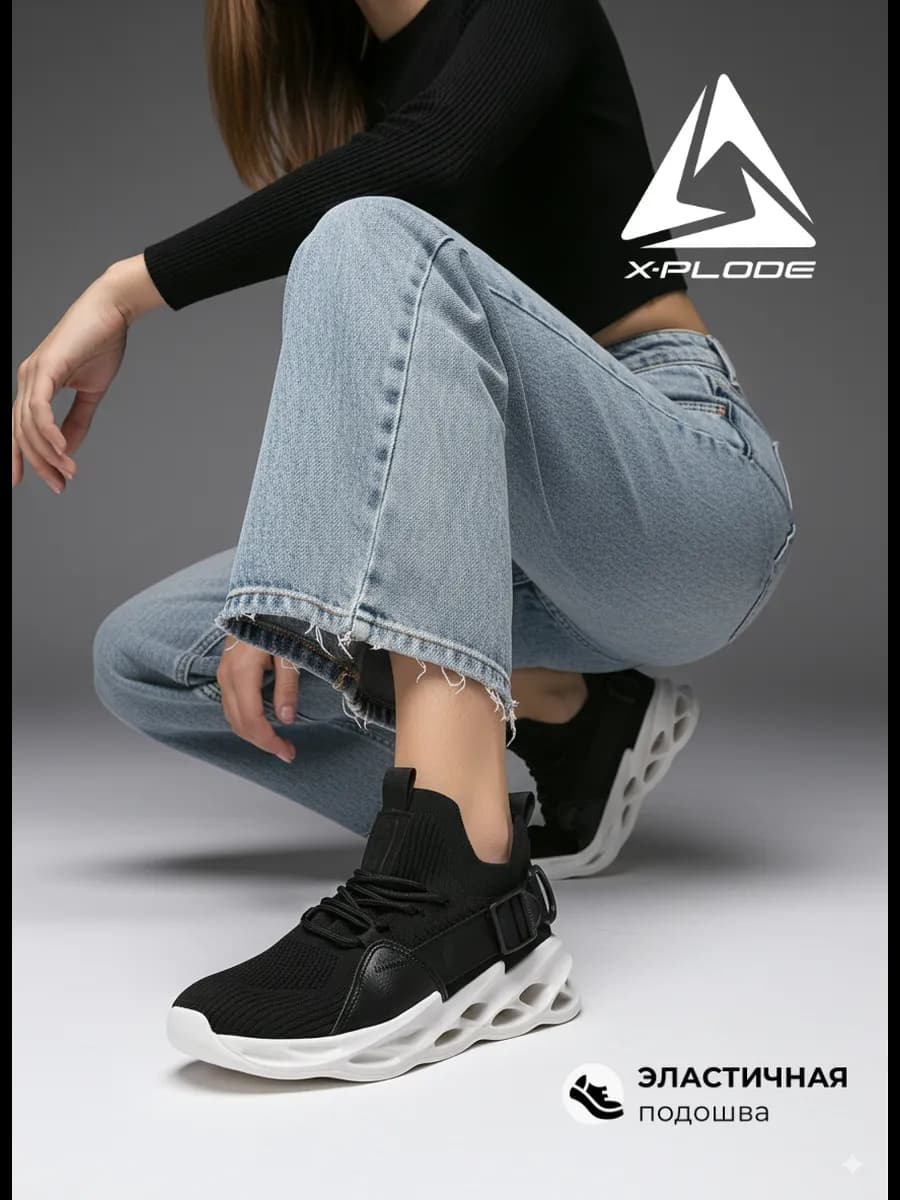 Текстильные кроссовки женские легкие дышащие для фитнеса - фото 1