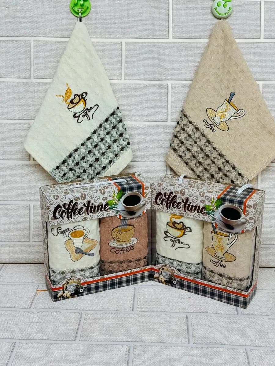 Кухонные полотенца вафельные подарочный набор