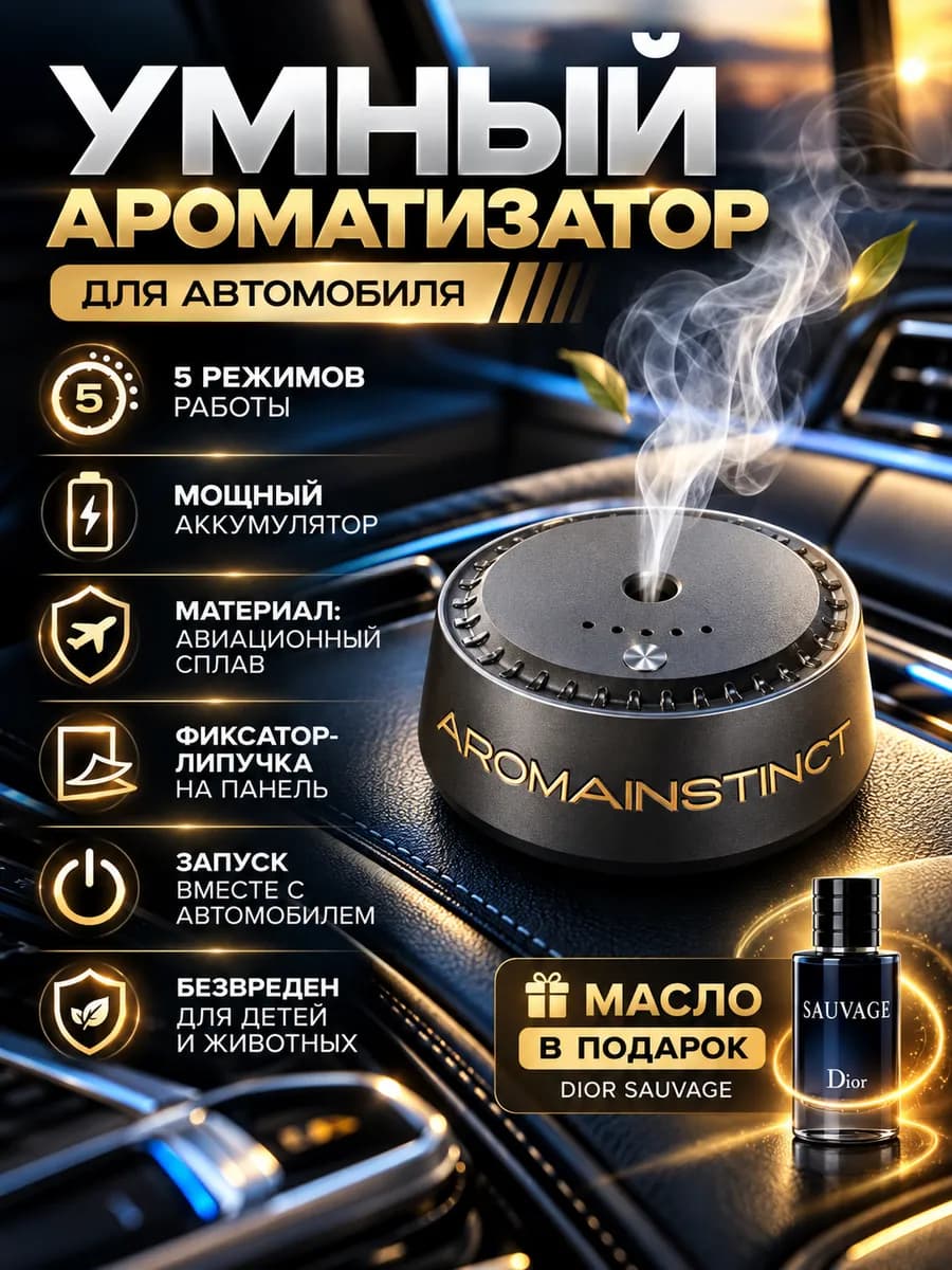 Ароматизатор в машину умный автоматический с зарядкой