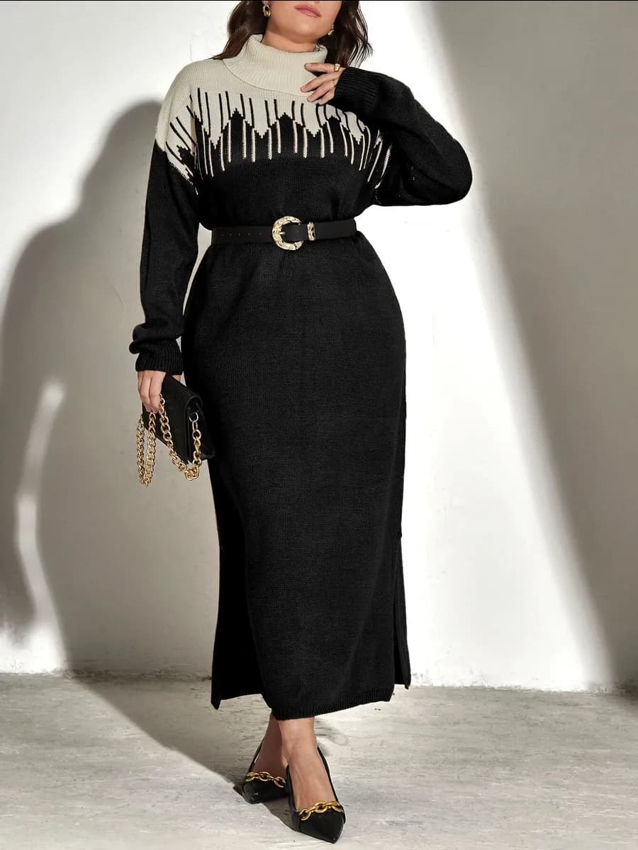 Платье свитер теплое больших размеров