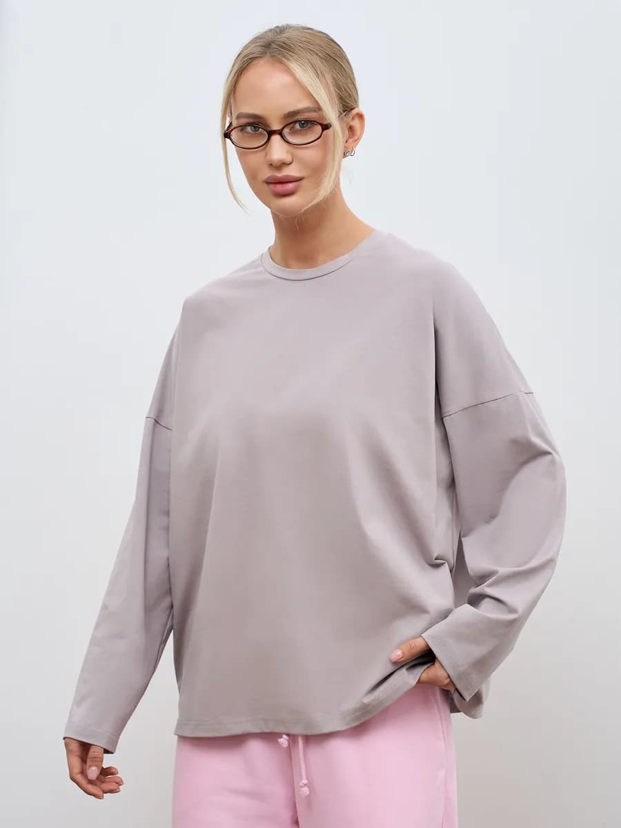 Лонгслив удлиненный оверсайз с длинным рукавом