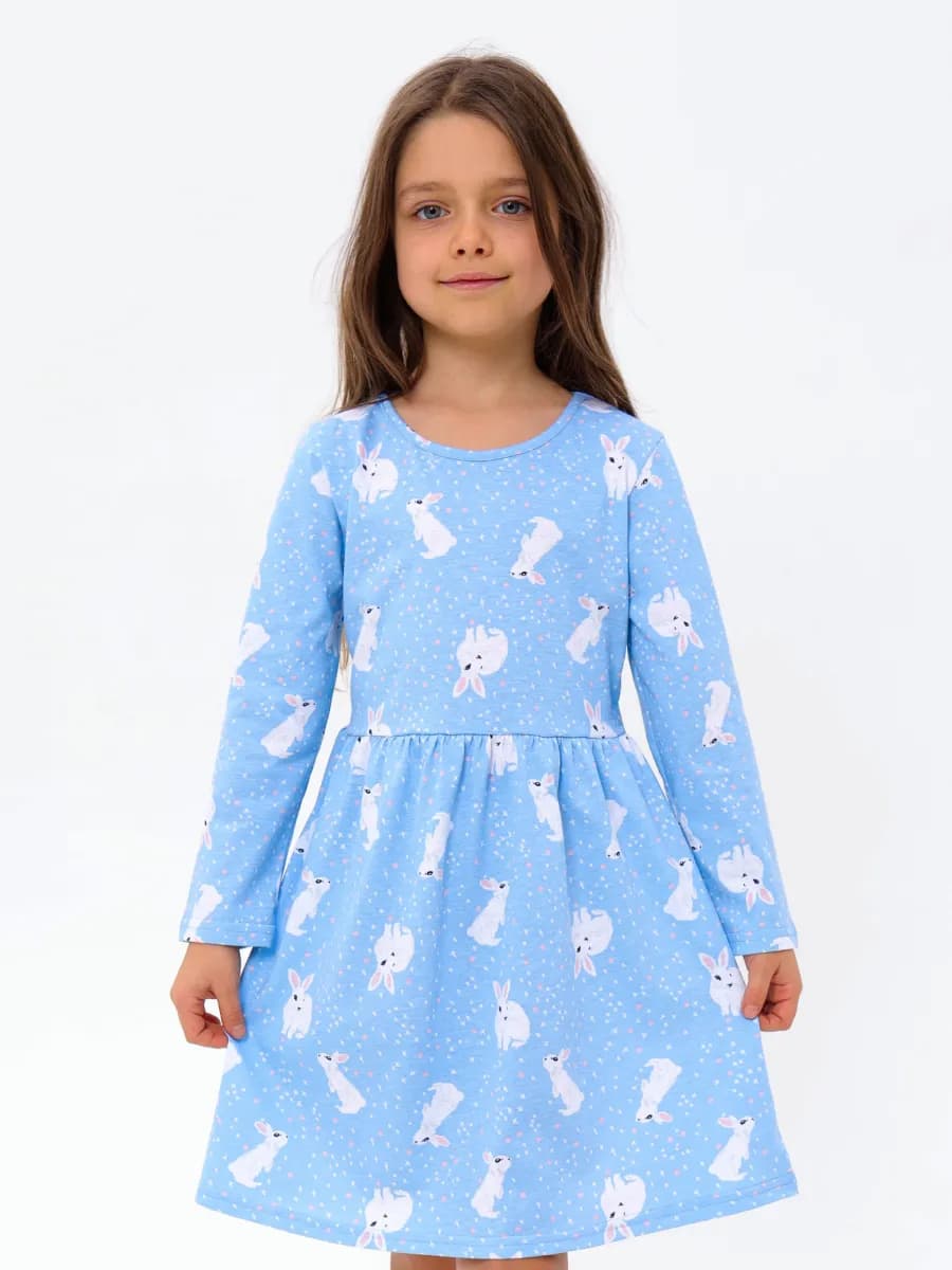 Платье для девочки с длинным рукавом в сад и прогулки