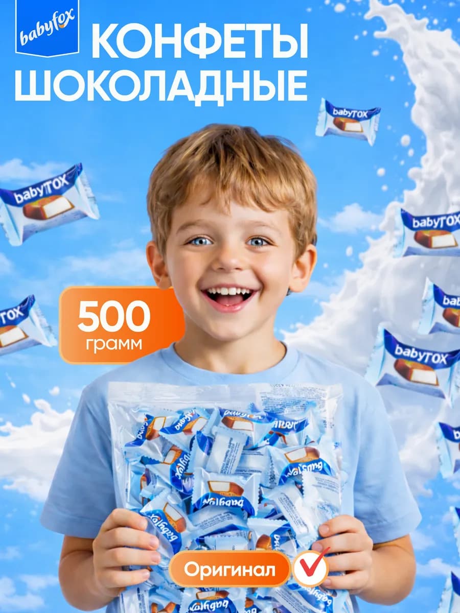 Конфеты Батончик шоколадный Baby fox Бейби фокс
