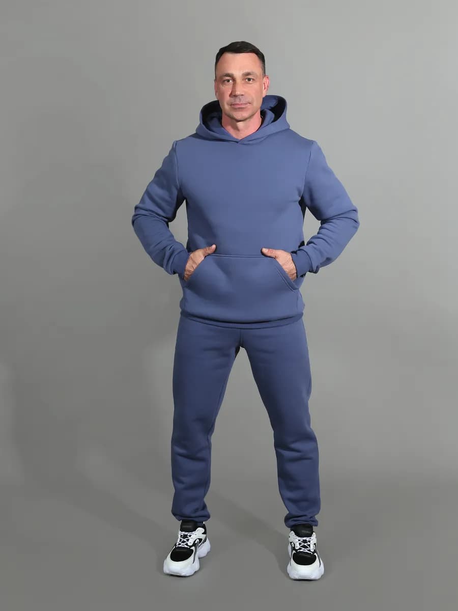 Спортивный костюм теплый с начесом на флисе с капюшоном
