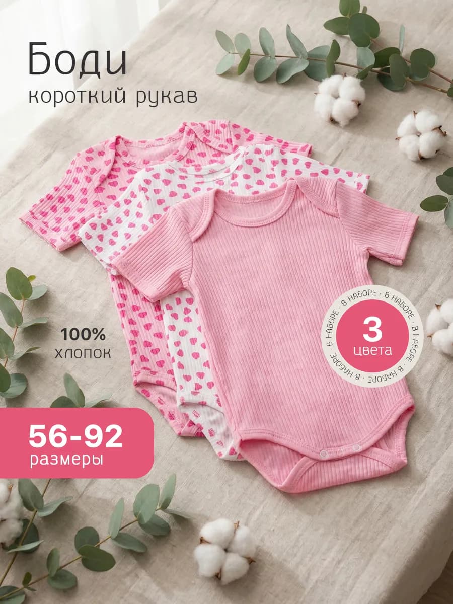 Боди для новорожденных с коротким рукавом