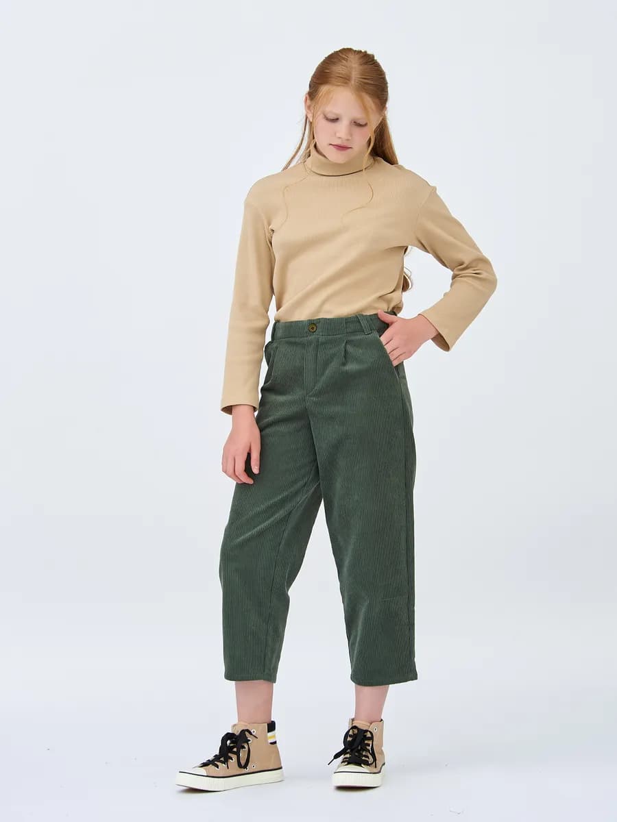 Кюлоты для девочки вельветовые укороченные брюки