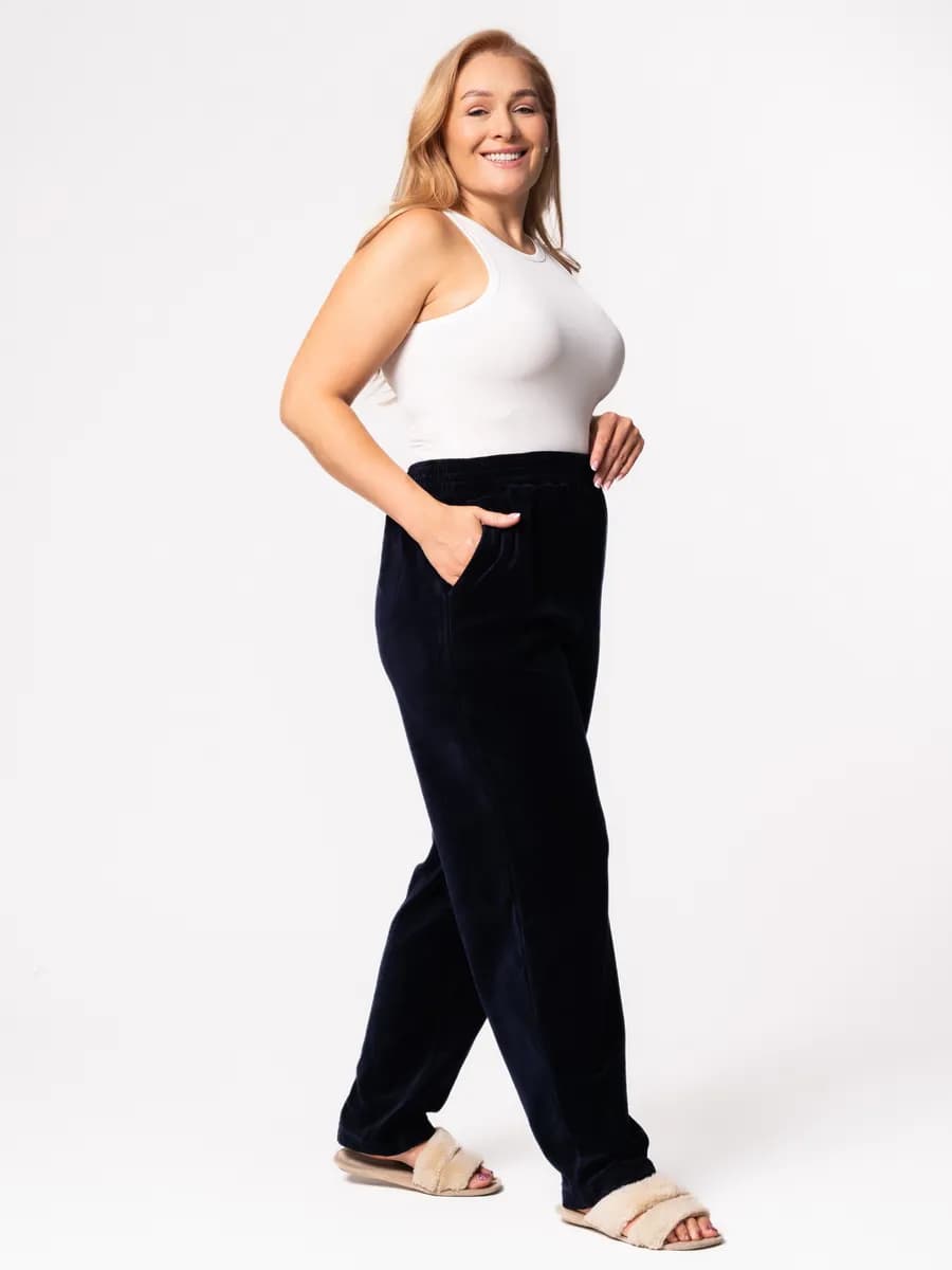 Брюки домашние теплые широкие хлопок велюр