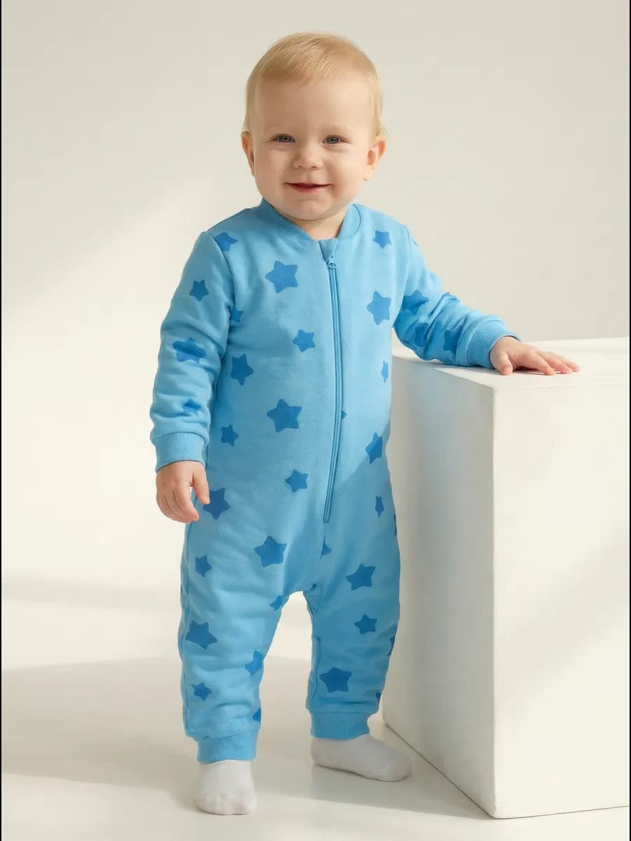Комбинезон для малыша с начесом на молнии
