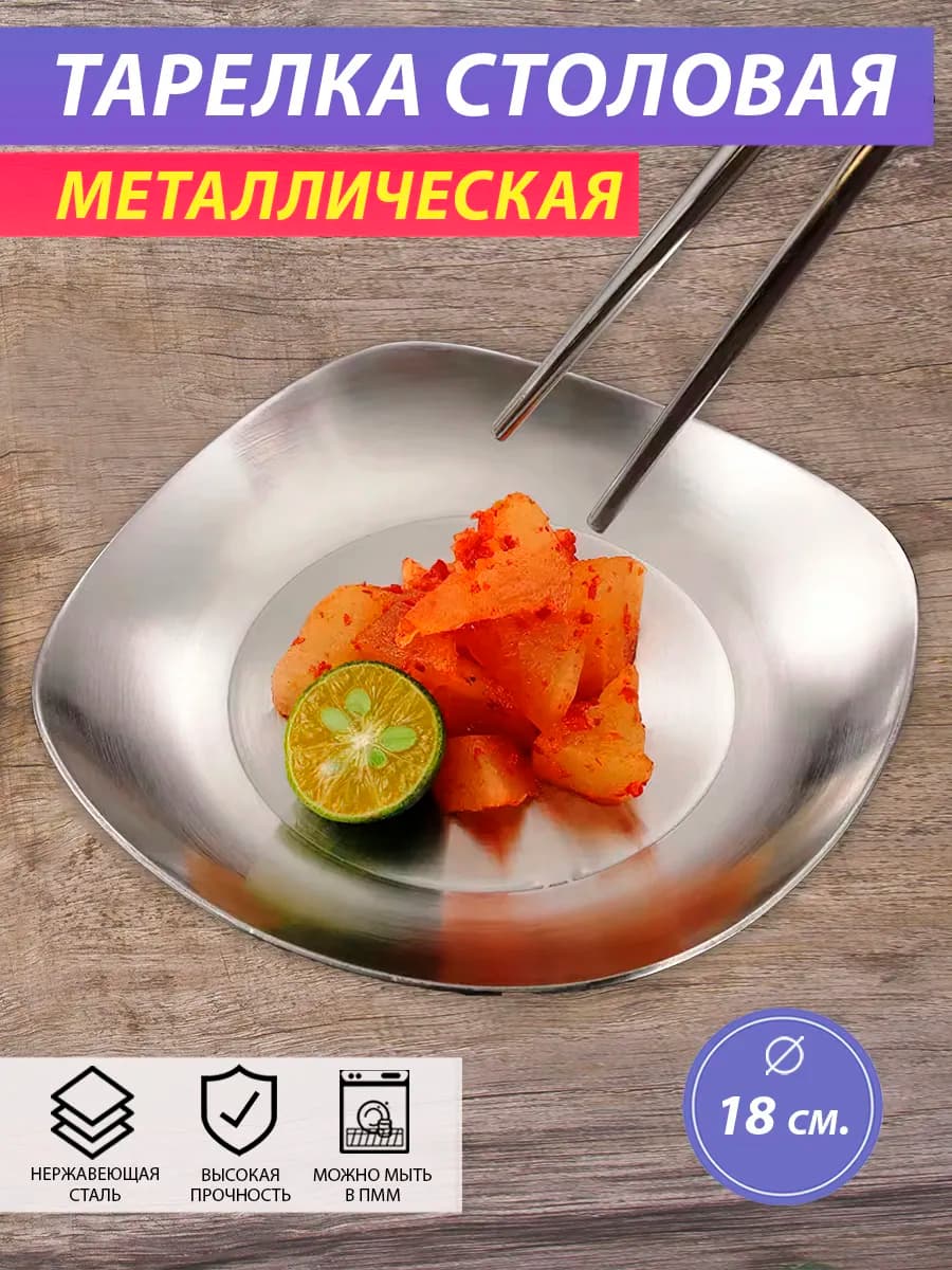 Тарелка металлическая для сервировки