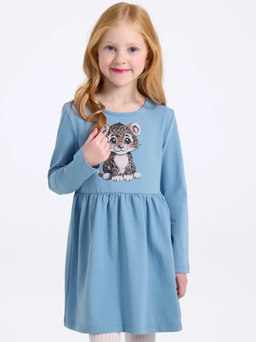 Платье в садик с длинным рукавом