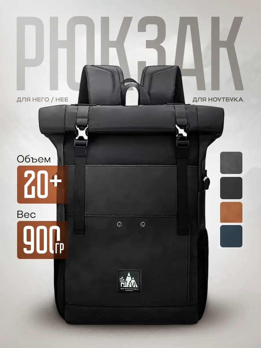 Кожаный рюкзак городской универсальный - фото 1