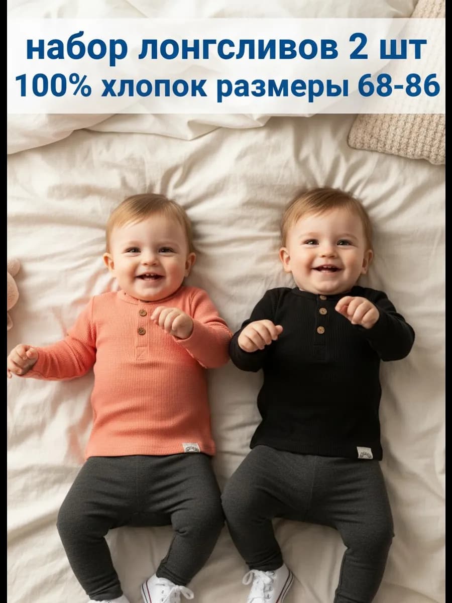 эксклюзивный набор из 2 детских лонгсливов