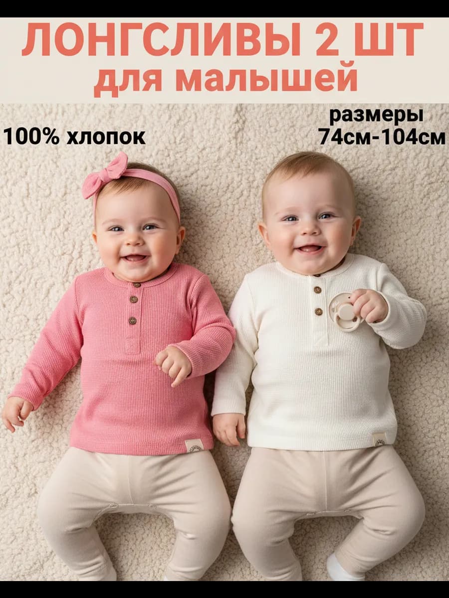 Лонгсливы кофточки в садик набор 2 шт