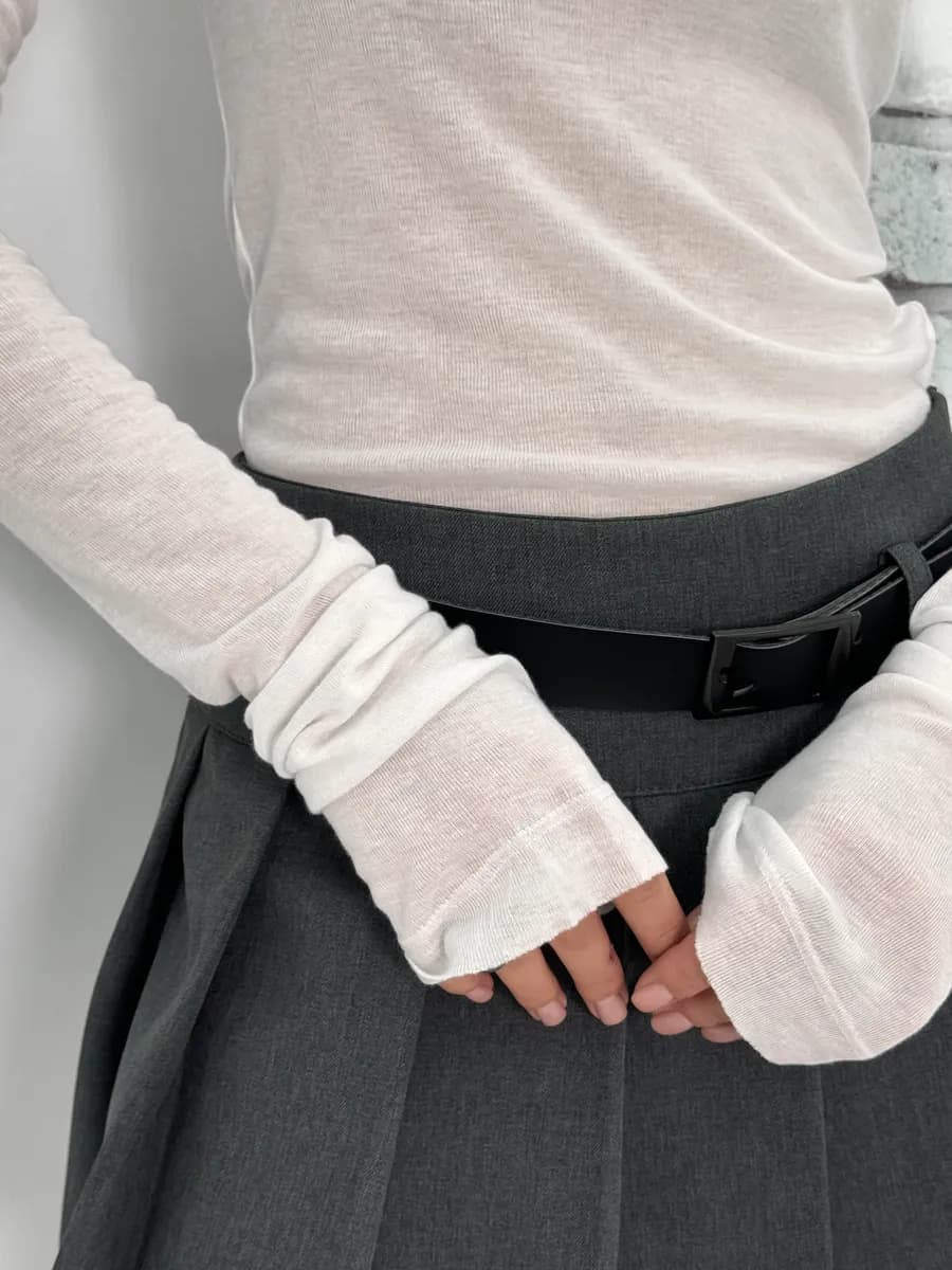 Лонгслив полупрозрачный облегающий с длинным рукавом скимс