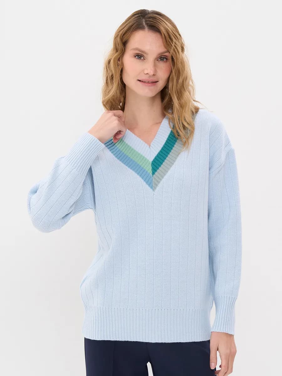 Пуловер теплый вязаный