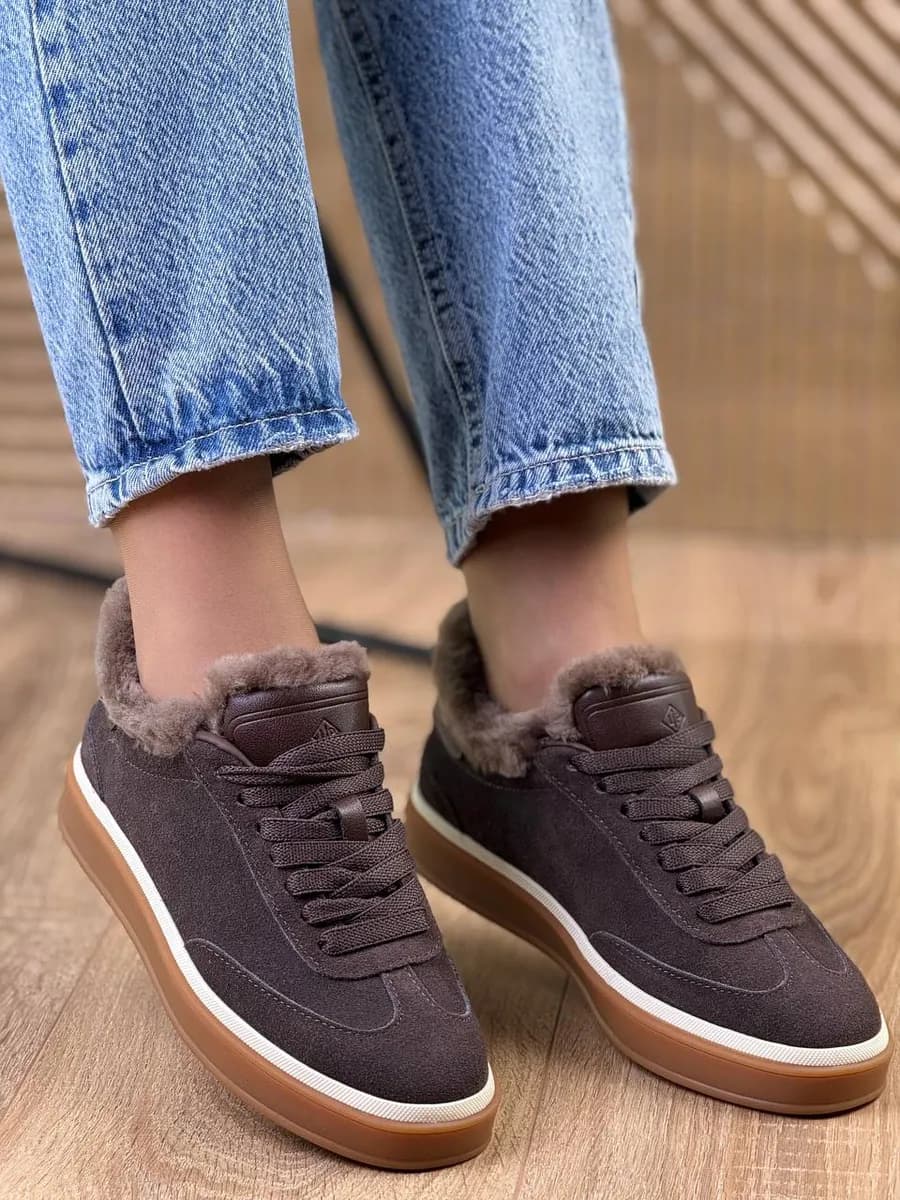 Кеды зимние замшевые с мехом