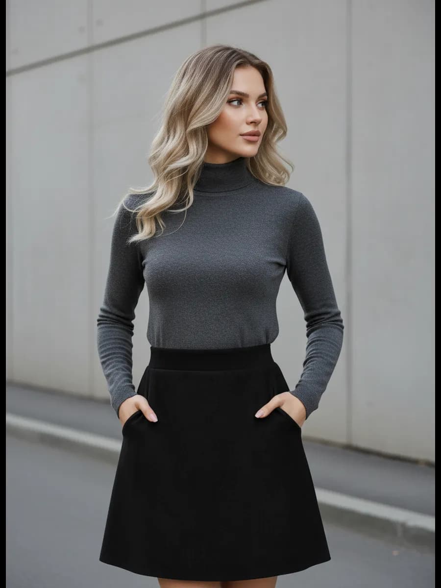 Юбка замшевая трапеция