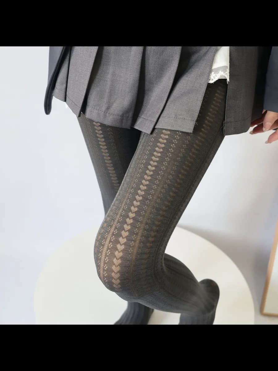 Ажурные колготки coquette теплые с рисунком