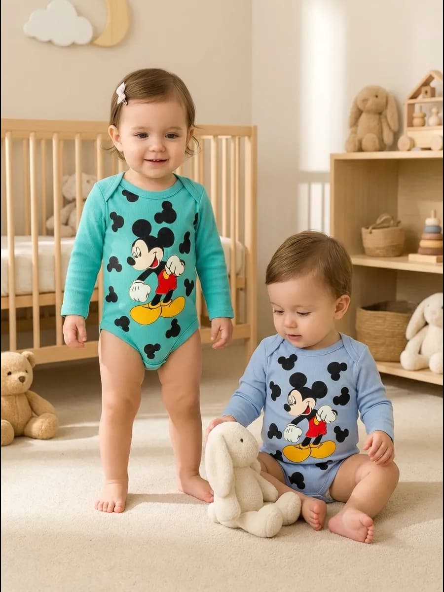 Боди для новорожденных с длинным рукавом, комплект 2 шт