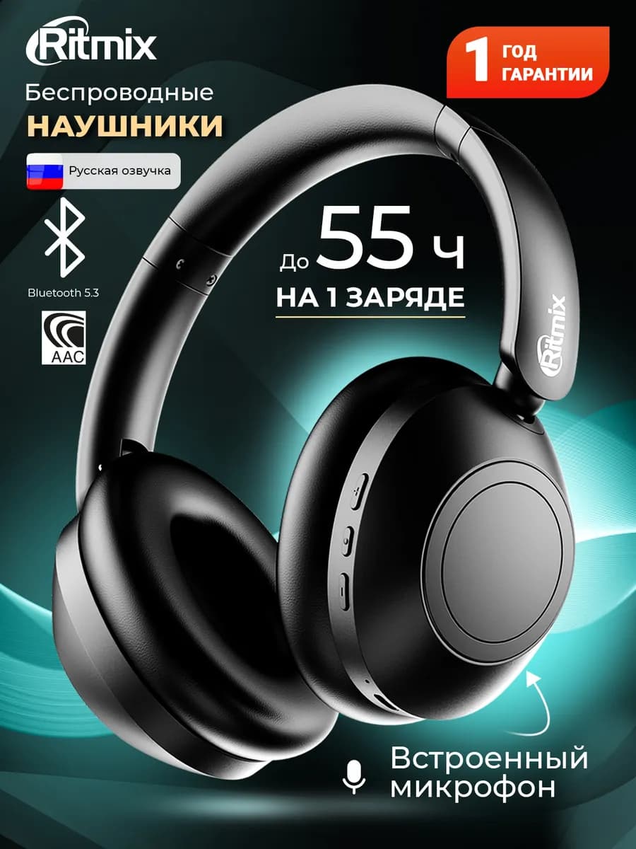 Наушники беспроводные накладные с микрофоном BT 5.3