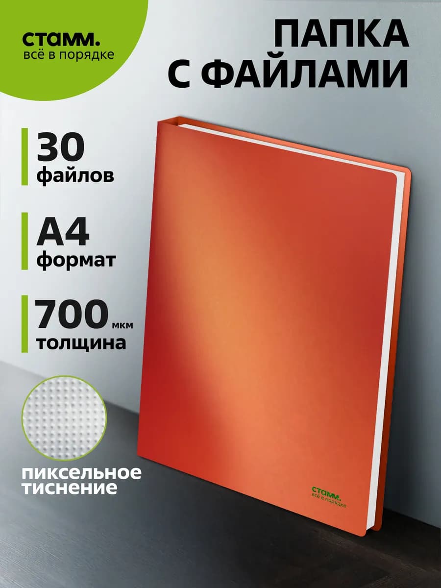Папка с вкладышами А4 30 файлов для документов